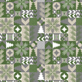 Merry Christmas Grön - Julvaxduk med söta och roliga motiv
