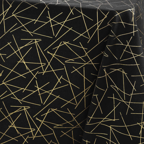 Mikado Metallic Svart - Rektangulär duk med fläckskydd, 140 x 240 cm