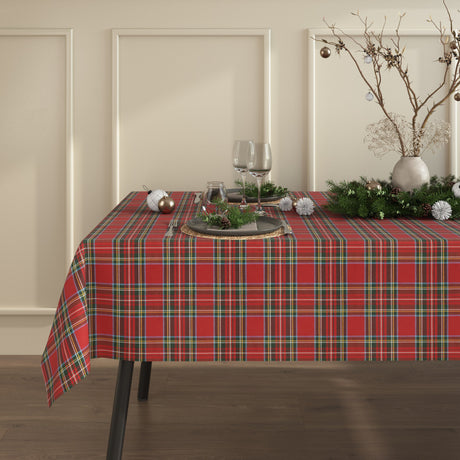 Miljöbild av Julbordsduk Tartan Röd
