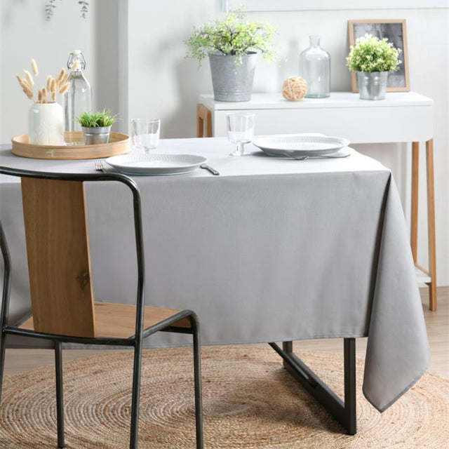 Nelson, enfärgad rektangulär duk med fläckavvisande behandling 145 x 200 cm - Grå