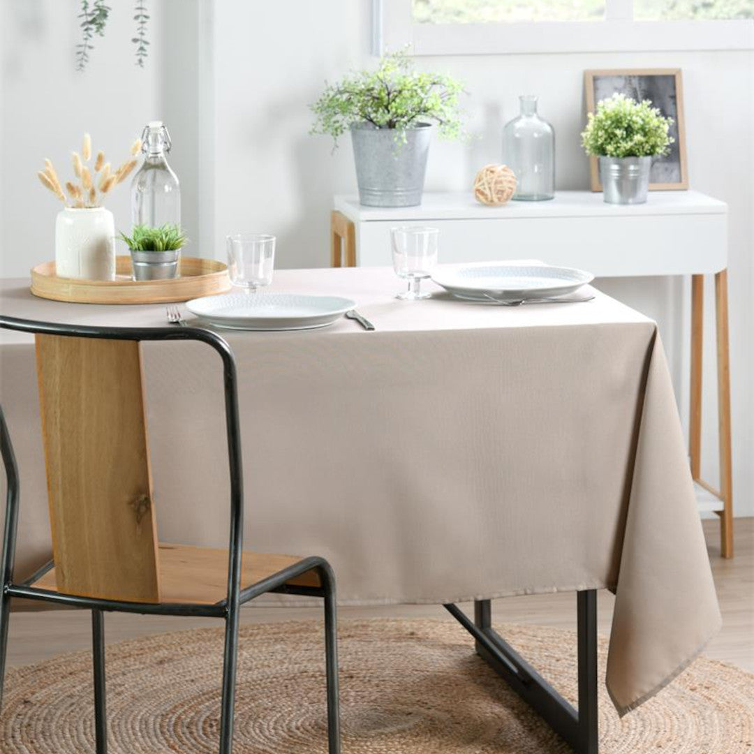 Nelson, enfärgad rektangulär duk med fläckavvisande behandling 145 x 200 cm - Linfärgad
