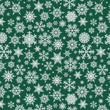 Nieve Grön - Jultextilvaxduk med de finaste vita iskrisaller