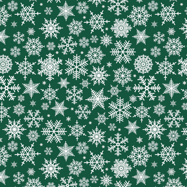 Nieve Grön - Jultextilvaxduk med de finaste vita iskrisaller