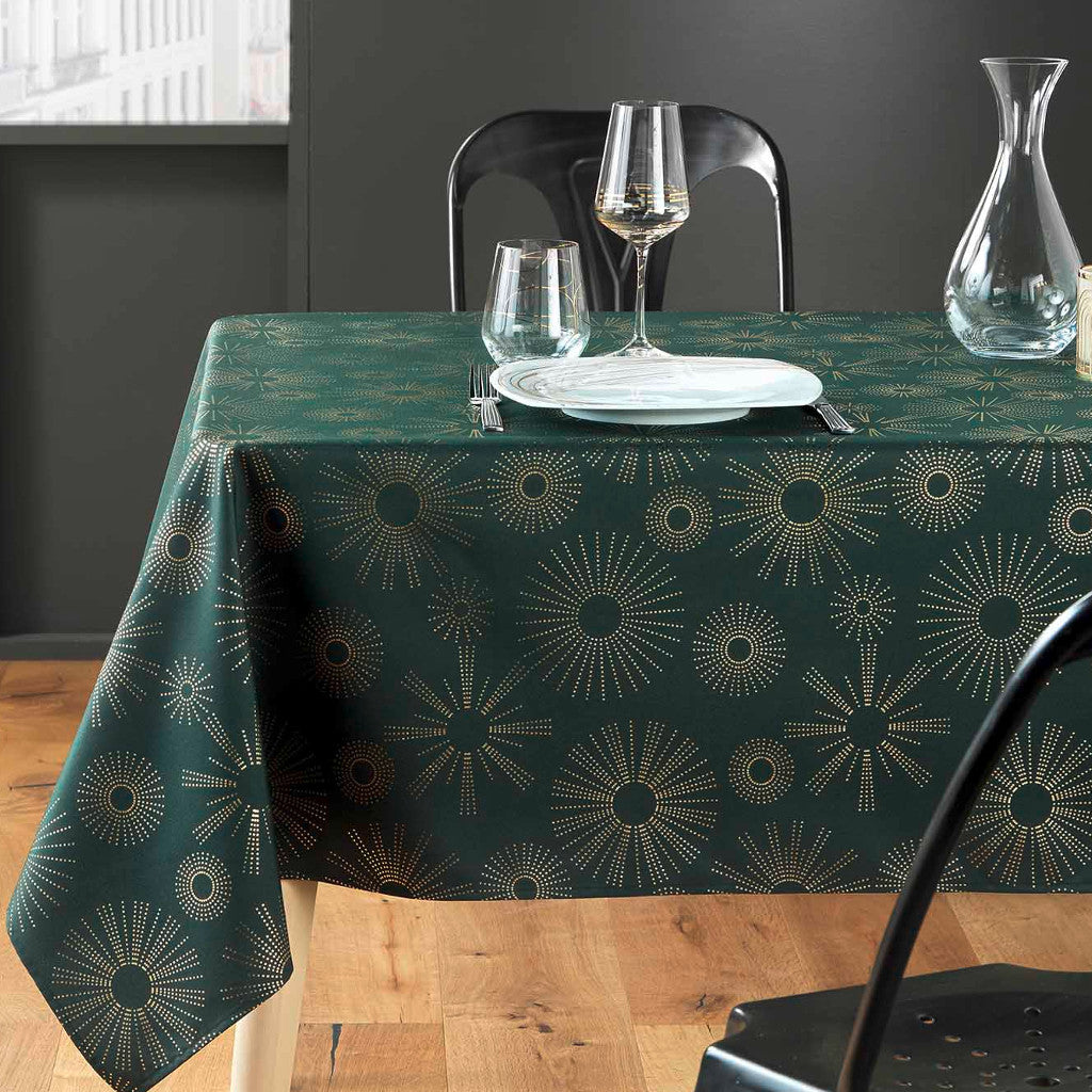 Pampille Metallic Print - Green/Gold - dukning