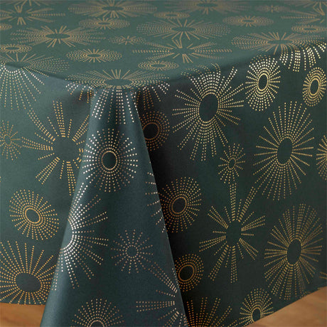 Pampille Metallic Print - Green/Gold - närbild 150 x 240 cm