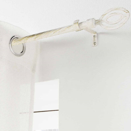 Patina Alpha Vit/Guld – justerbar gardinstång 120–210 cm, upphängning