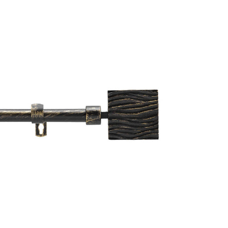 Patina Tempo Svart/Guld – Justerbar gardinstång 120–210 cm