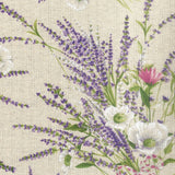 Romanticismo dei fiori – Textilvaxduk med eleganta vallmor och härlig lavendel