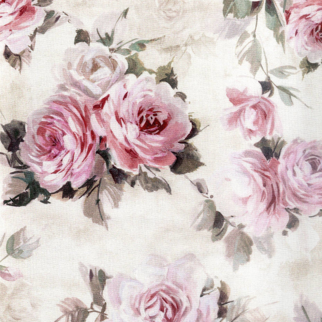 Rose Antiche Bianco – Textilvaxduk med vackra rosor
