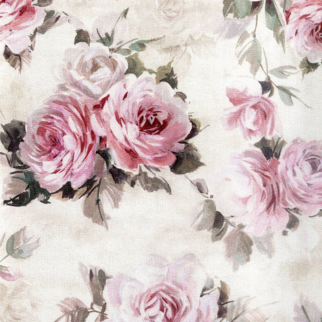 Rose Antiche Bianco – Textilvaxduk med vackra rosor
