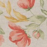 Roselia - Textilvaxduk i linnelook med romantiska blommor, närbild