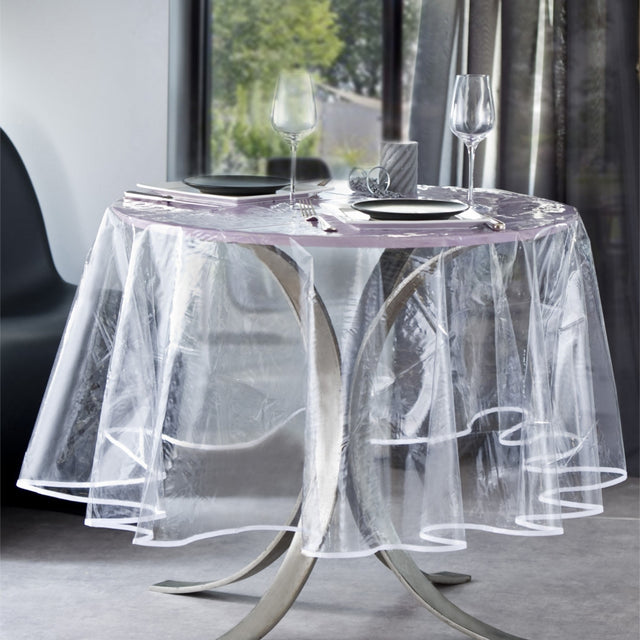 Klar plastduk, rund transparent vaxduk, Ø 180 cm