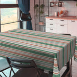 Rustic Stripes - Vaxduk med rustika ränder i grönt och natur