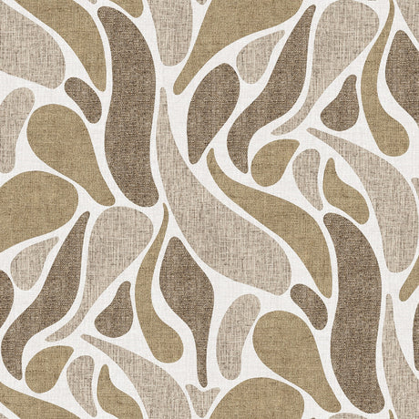 Närbild Sandström - Sandström - Vaxduk med böljande mönster i beige och naturfärger