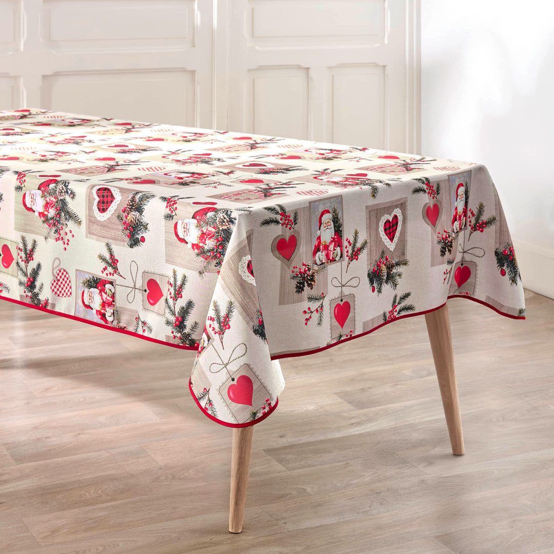 Santa Röd – Julduk med fläckavvisande behandling 150 x 240 cm, modell