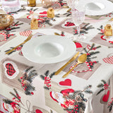 Santa Röd – Julduk med fläckavvisande behandling 150 x 240 cm, närbild