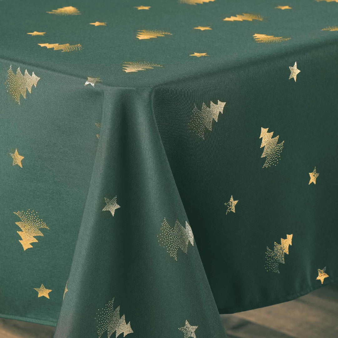 Sapin Grön/Guld – Julduk med fläckavvisande behandling 150 x 240 cm, hörn
