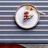 Sentimental Stripe Blue - Södahl textilvaxduk i 100 % bomull med glidskydd