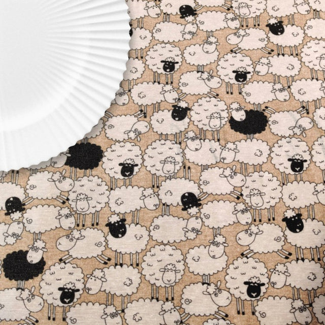 Sheep – Naturfärgad textilvaxduk med söta får