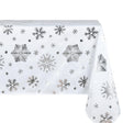 Snowflake Silver – julduk med fläckavvisande behandling 150 x 300 cm