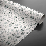 På rulle Silverflor Elegance - Vaxduk med präglade silverblommor
