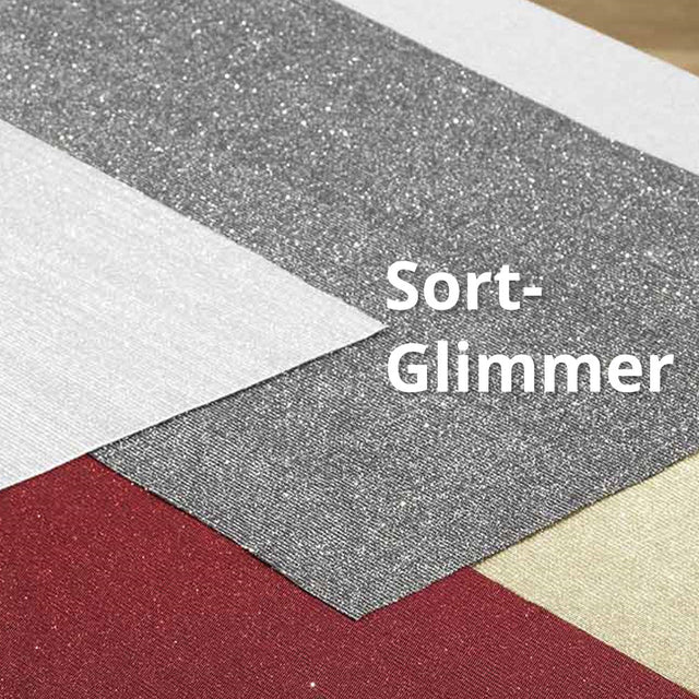 Bordslöpare Glimmer / Dinner for 2, 35 x 140 cm - Svart/silver