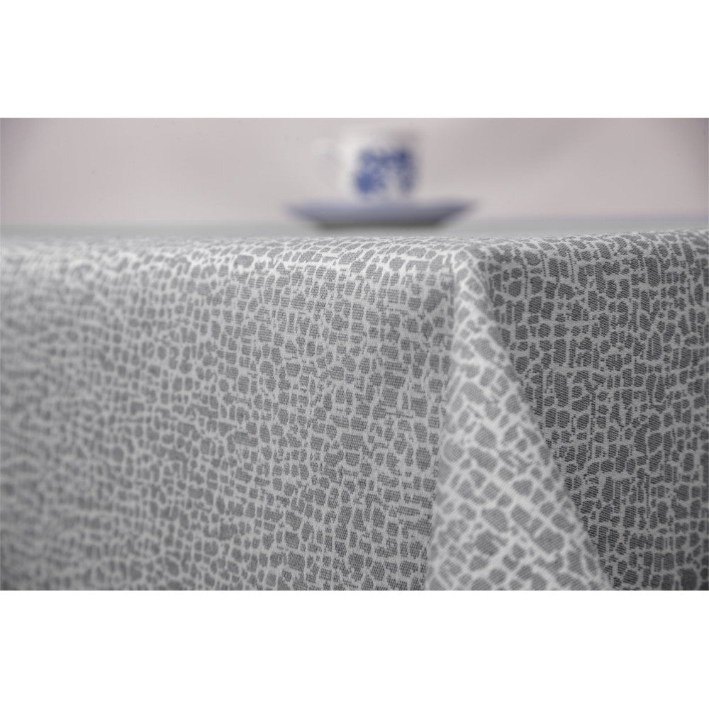 Jacquard Stone Grey – Elegant textilvaxduk med jacquardvävt mönster – 152 cm bred