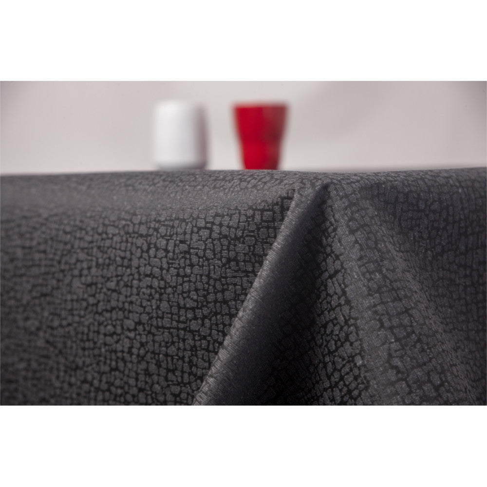 Jacquard Stone Black – Elegant textilvaxduk med jacquardvävt mönster – 160 cm bred