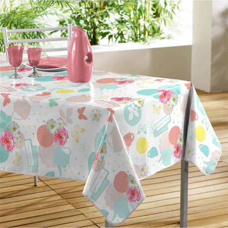 Tea Party - vaxduk med tekannor, 140 x 240 cm