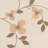 Närbild av Textilia Glitter Floreal - Ljus beige vaxduk med blomsterrankor