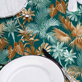 På dukat bord Textilia Riviera Green - Vaxduk med fina tropiska blad