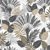 Textillia Panazio Linen - Ljus vaxduk med tropiska blad