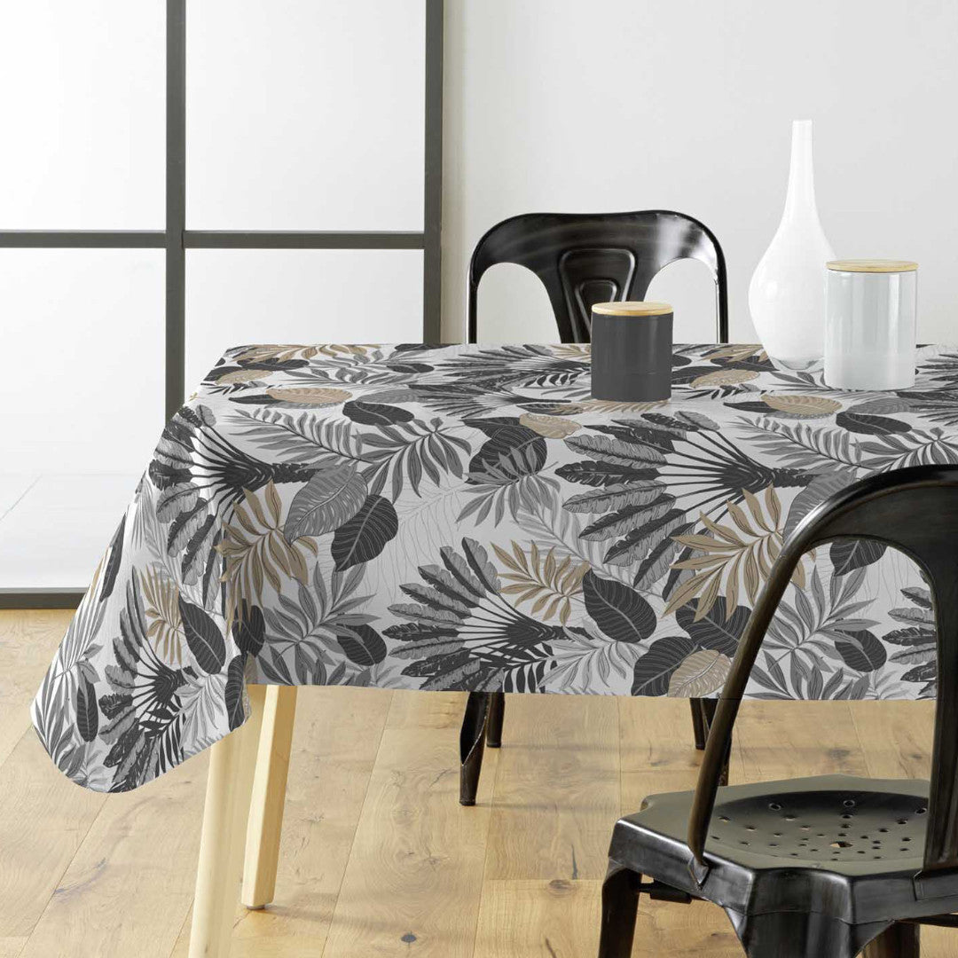 Miljöbild - Ljus vaxduk med tropiska blad
