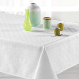 Tokio Jacquard Vit 140x250 cm – Damastduk med fläckskydd, närbild