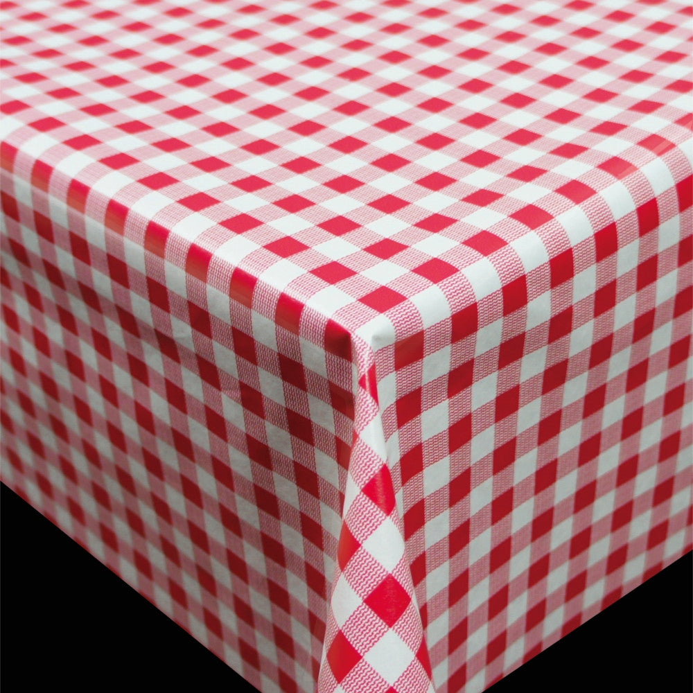 Trend Little Square Red - röd vit rutig pvc fri vaxduk