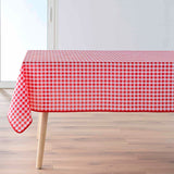 Vichy Röd 150 x 240 cm, rektangulär duk med fläckskydd och rutor, på bord