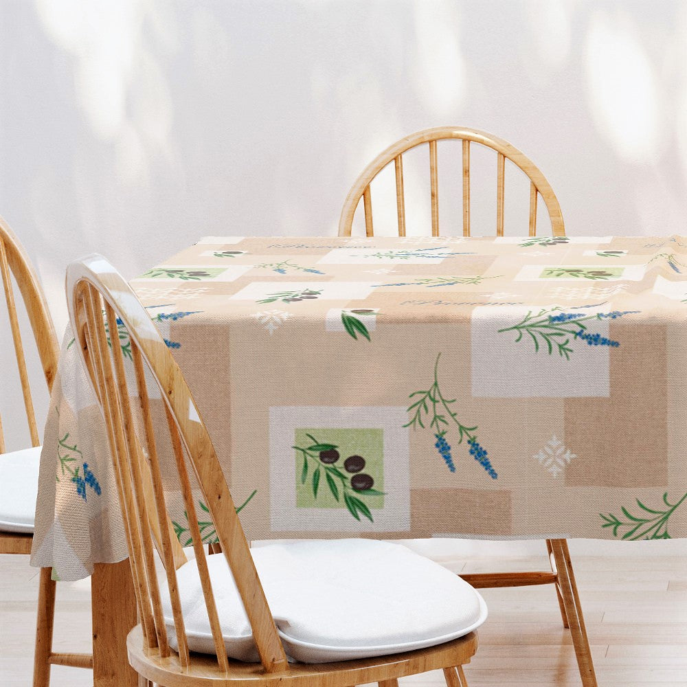 Miljöbild med Vaxduk - Provence Oliver Lavendel Beige