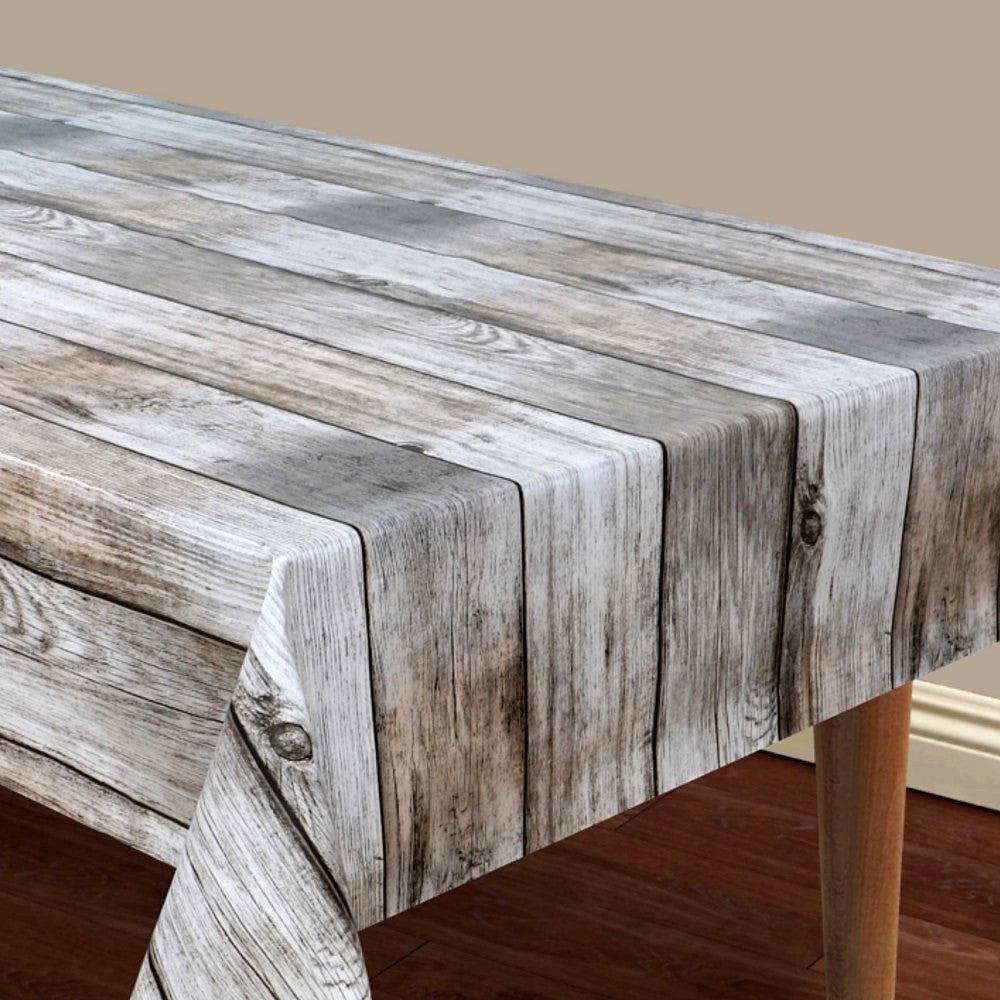 Vaxduk med trälook - Natural Wood Brungrå
