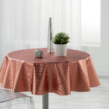 Metallise Wavy pink - Rund vaxduk, Ø 155 cm
