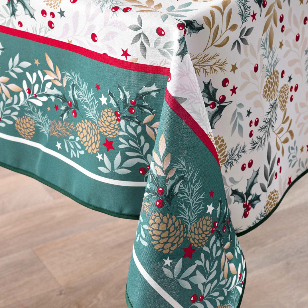 Westy Grön – julduk med fläckavvisande behandling 150 x 300 cm, hörn