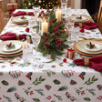 Winter Botanicals Vit – Julduk med fläckavvisande behandling 150 x 300 cm