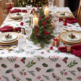 Winter Botanicals Vit – Julduk med fläckavvisande behandling 150 x 300 cm